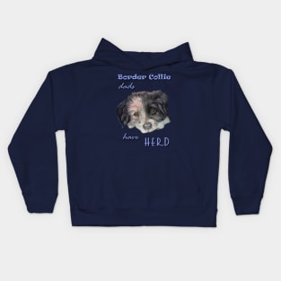 border collie dads have herd Kids Hoodie